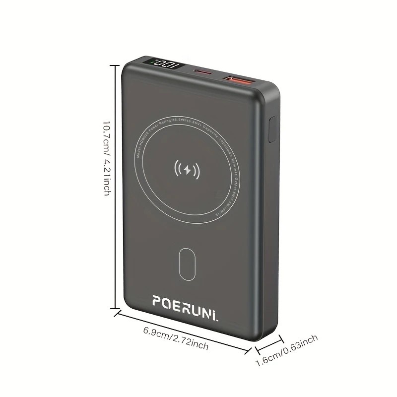 Повербанк бездротовий, Магнітний POERUNI 10000mah Повербанк бездротовий, Магнітний POERUNI 10000mah