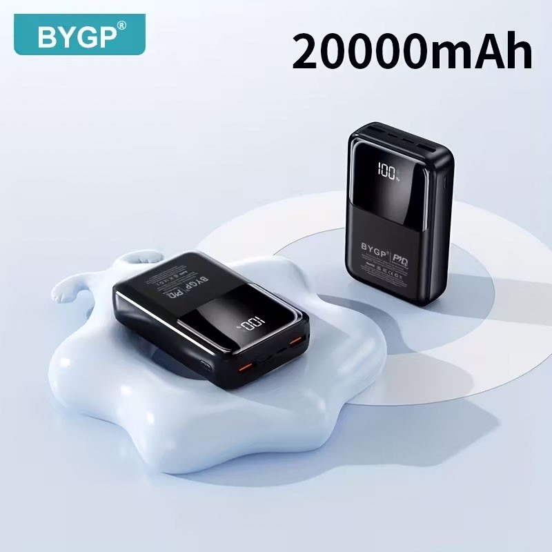 Повербанк BYGP 20000 мАг, 22,5 Вт. З цифровим дисплеєм. Компактний (Чорний) Повербанк BYGP 20000 мАг, 22,5 Вт. З цифровим дисплеєм. Компактний (Чорний)