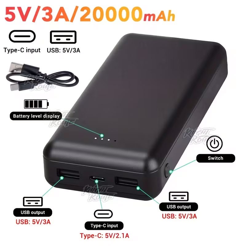 Повербанк ємністю 20000 мА·год (5V-3А / 9V-2A / 12V-1.5А) (Чорний)лі (чорний) Повербанк ємністю 20000 мА·год (5V-3А / 9V-2A / 12V-1.5А) (Чорний)лі (чорний)
